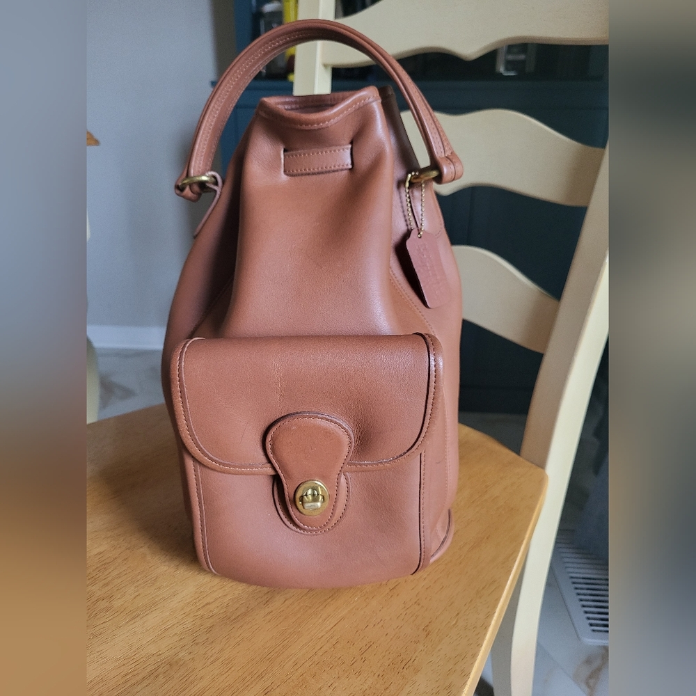 Vintage Coach Handle Backpack 9992 British Tan